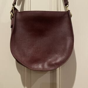 Madewell The Transport Saddle Bag Dark Cabernet Burgundy Leather Crossbody Purse